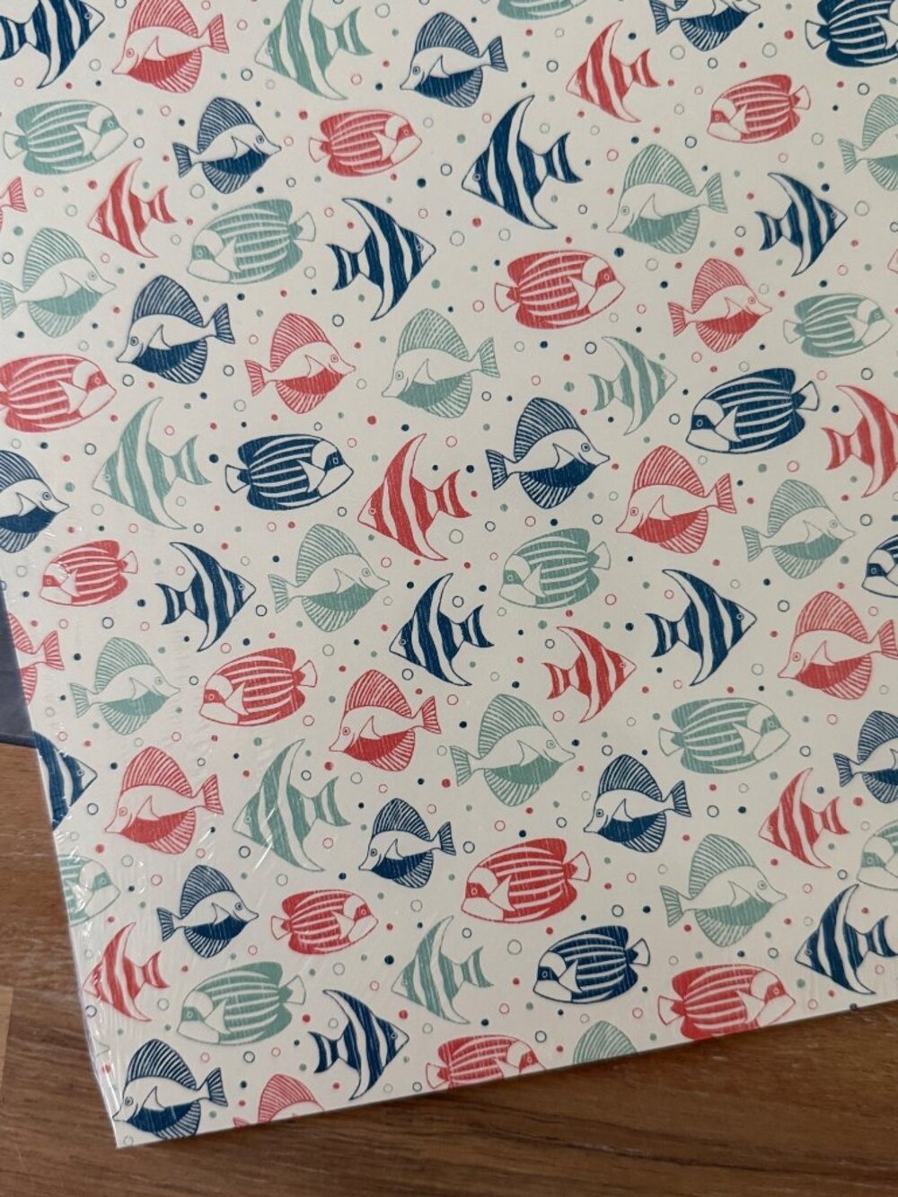 Stampin Up 12x12 By The Shore fish print scrapbook paper New 12 sheet NIP